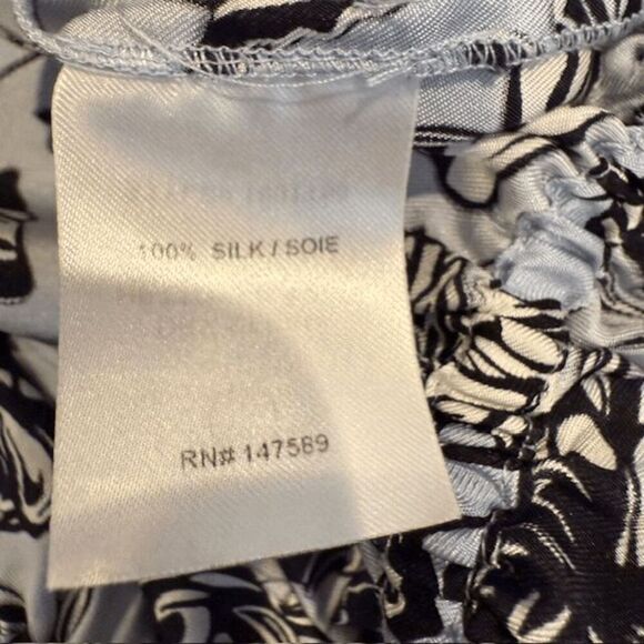 Robert Rodriguez 100% Silk Blouse Open Ruffle Sleeve Tie Neck Elastic Waist XS - Picture 5 of 10